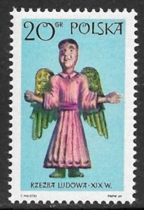 POLAND 1969 20g Folk Art Angel Pictorial Sc 1705 MNH