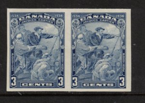 Canada #208a Extra Fine Never Hinged Imperf Pair With Herst Backstamp