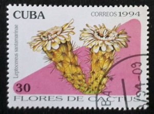 CUBA Sc# 3588 CACTI   Flowering Cactus  30c  1994 used cto
