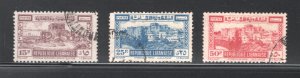 Lebanon #177, 179-80  #179 has corner crease, VF, Used, CV $11.00 ..... 3440029