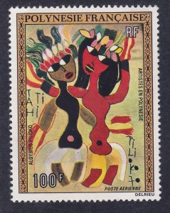 French Polynesia C93 MNH 1972 100fr Painting Dancers - Aloysius Pilioko Airmail
