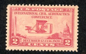 US 649 MNH 1928 2c carmine rose