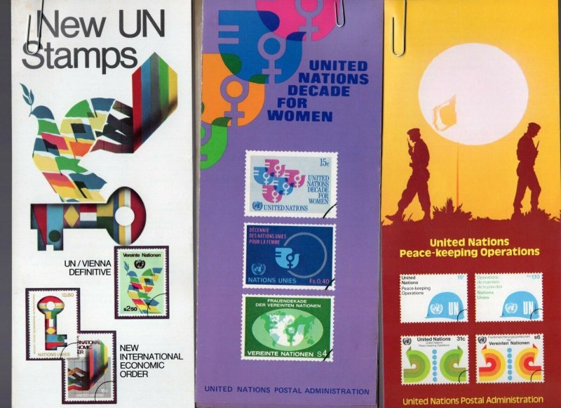 UNITED NATIONS- NY/Geneva/Vienna 1980 Year Set MNH with original bulletins 