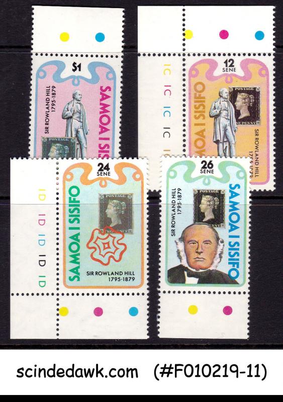 SAMOA - 1979 DEATH CENt. OF SIR ROWLAND HILL - 4V MNH WITH TRAFFIC LIGHT DOTS