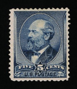 VERY AFFORDABLE GENUINE SCOTT #216 F-VF MINT OG H 1888 ABNC 5¢ INGIGO  #11493