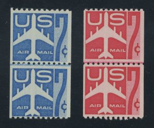 USA C52 C61 Airmail Line Pairs - F/VF Mint never hinged Cat $42.50