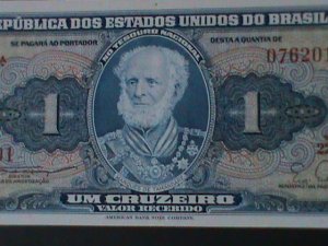 BRAZIL-1961-TESOURO NACIONAL-$1 CRUZEIRO-UNCIR-VF-HARD TO FIND-RARE FIRST NOTE