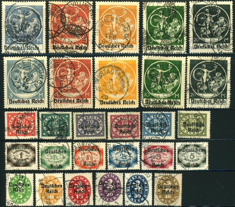 Early BAVARIA GERMAN State BAYERN Postage Stamp Collection Used
