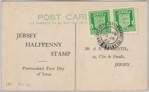 42235 - GB : JERSEY   - POSTAL HISTORY:  Michel # 1 on FDC POSTCARD - 1942