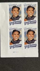 US 2021 Yogi Berra Plt blk of 4 #5606 mint