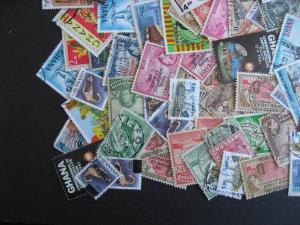 Hoard breakup mixture 100 Ghana/Gold Coast. Duplicates & mixed condition