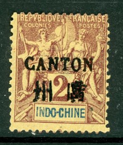 China Canton 1901 French Colony 4¢ Peace & Commerce Scott #2v Black OP Mint S951