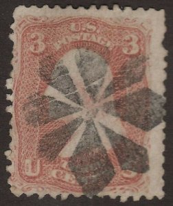 Scott # 65 3c Washington Fancy Cancel