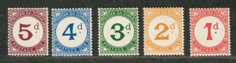 Tristan Da Cunha Sc#J1-5 M/H/VF, Complete Set, Cv. $24