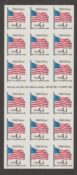 U.S. Scott #2887a American Flag 'G' Nondenominational Stamps - Mint NH Booklet