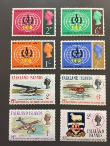 Falkland Islands 162-165,180-183 F-VF MNH/MH. Scott $ 5.00