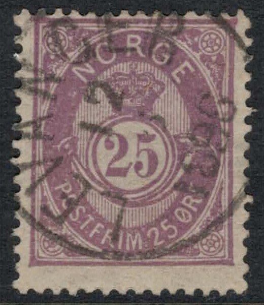 Norway #45  CV $30.00  Levanger, Norway May 12, 1896 cancellation