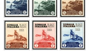 COLOR PRINTED ITALIAN SOMALIA 1903-1960 STAMP ALBUM PAGES (45 illustrated pages)