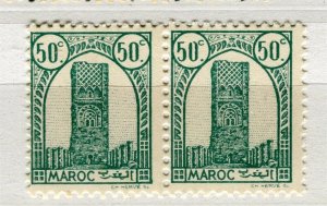 FRENCH MAROC; 1943 Hassan Tower Rabat issue MINT MNH unmounted 50c. PAIR