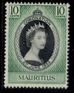 MAURITIUS QEII SG291, 10c 1953 CORONATION, M MINT.