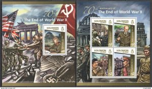 2015 Solomon Islands End Of World War Ii Wwii #3052-56 1+1 ** Ls406