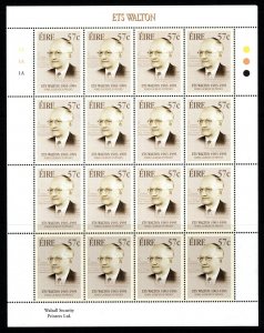 IRELAND SG1611 2003 BIRTH CENTENARY OF E.T.S WALTON SHEETLET MNH