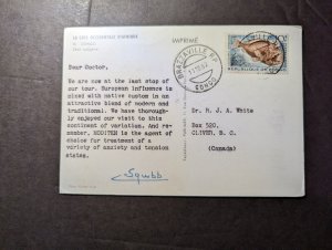 1962 Republic of Congo Postcard Cover Brazzaville to Oliver BC Canada