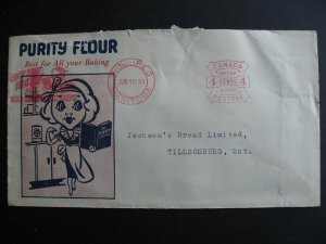 Canada illustrated advertising cover Purity Flour WWII slogan meter too!