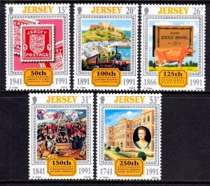 Jersey 1991 Anniversaries Complete Mint MNH Set SC 563-567