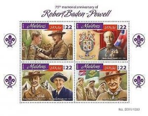 2016 Maldives Mnh. Robert Baden-Powell. Scott Code: 3628