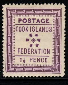 COOK ISLANDS SG2 1892 1½d MAUVE HEAVY MTD MINT