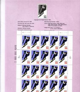 US# 3180 $.32 Alpine Skiing (MNH)  CV. $19.00