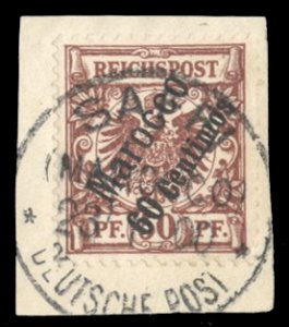 German Colonies, German Offices in Morocco #6 Cat$37.50, 1899 60c on 50pf red...