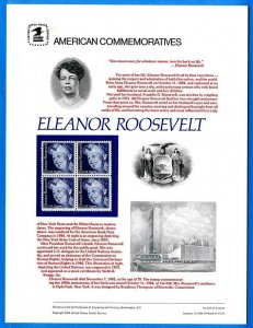 USPS COMMEMORATIVE PANEL #232 ELEANOR ROOSEVELT #2105