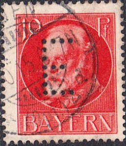 Germany Bavaria  Mi Dienstmarken  # 12 Used   E Perfn