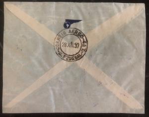 1937 Asuncion Paraguay First Flight Cover FFC To Rio De Janeiro Brazil Panagra