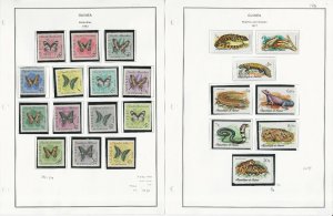 Guinea Stamp Collection on 6 Pages, Butterfly, Reptiles, Birds, Pope, JFZ