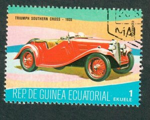 Equatorial Guinea Triumph Vintage Car used CTO single