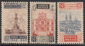 MEXICO 771-773, 400th Anniv of Guadalajara, SET OF THREE. MINT, NH. VF.