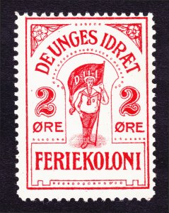 REKLAMEMARKE POSTER STAMP ⭐ DEUNGES IDRÆT FERIEKOLONI ⭐ HOLIDAY CAMP 2 ØRE