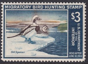 RW34 U.S. 1967 Federal Duck Stamp $3.00 issue MNH CV $100.00