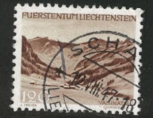 LIECHTENSTEIN Scott 210 used 1944 Valuna Valley CV$5.75