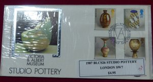 Great Britain First Day Cover 1987 13 Oct British Study Pottery London SW7 Cance