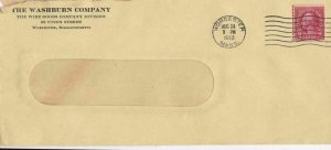 U.S. THE WASHBURN COMPANY,Wire Goods Co. Div. Worcester 1933 Stamp Cover Rf47303