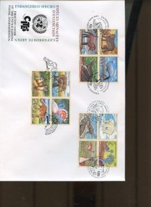 UNITED NATIONS 1997 ENDANGERED SPECIES SETS  NY GENEVA VIENNA TRIPLE CANCEL FDC