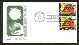 1724a ENERGY CONSERVATION & DEVELOPMENT PAIR FDC WASHINGTON, DC ARTMASTER CACHET