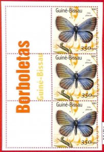 A1791 - GUINEA BISSAU, ERROR: MISSPERF, MINIATURE SHEET - 2001, Butterflies