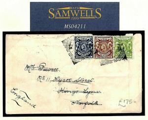 British East Africa KENYA Mombasa Cover 1898 3-COLOUR FRANKING {samwells}MS4211