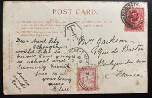 1903 Paddington England Picture Postcard Cover To France Postage Due Westminster 