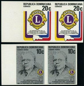 DOMINICAN REPUBLIC #822 #C304 Imperf Pairs Latin America Postage 1979 Mint NH